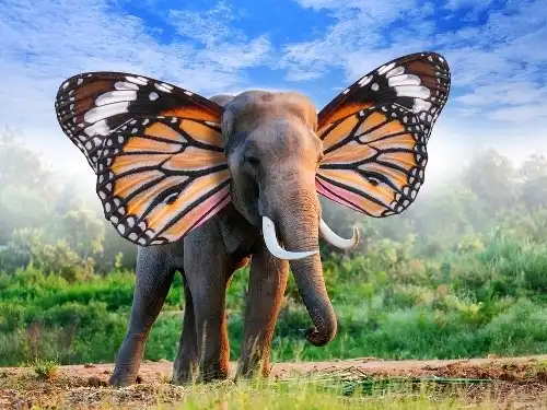 فیلی با گوش های پروانه ای